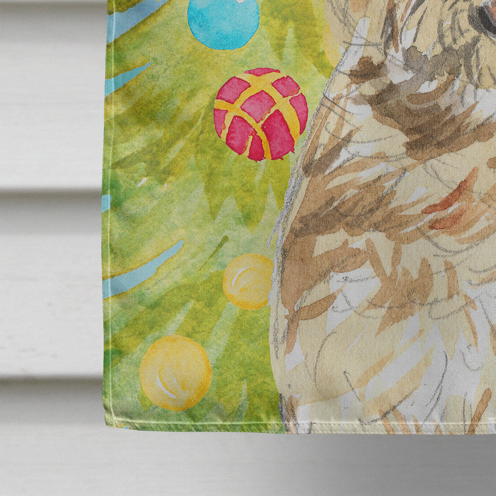 Christmas Tree Cairn Terrier House Flag 28x40 Porch Sleeve Pole Decorative Outside Yard Banner Artwork Wall Hanging, Polyester