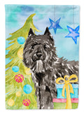 Christmas Tree Bouvier des Flandres House Flag 28x40 Porch Sleeve Pole Decorative Outside Yard Banner Artwork Wall Hanging, Polyester