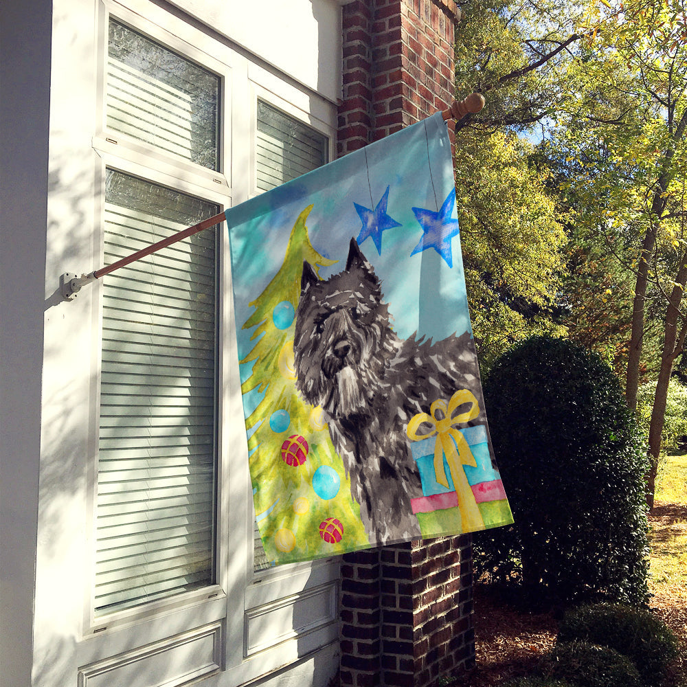 Christmas Tree Bouvier des Flandres House Flag 28x40 Porch Sleeve Pole Decorative Outside Yard Banner Artwork Wall Hanging, Polyester