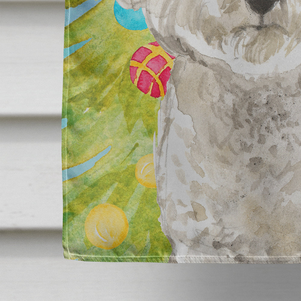 Christmas Tree Bichon Frise House Flag 28x40 Porch Sleeve Pole Decorative Outside Yard Banner Artwork Wall Hanging, Polyester