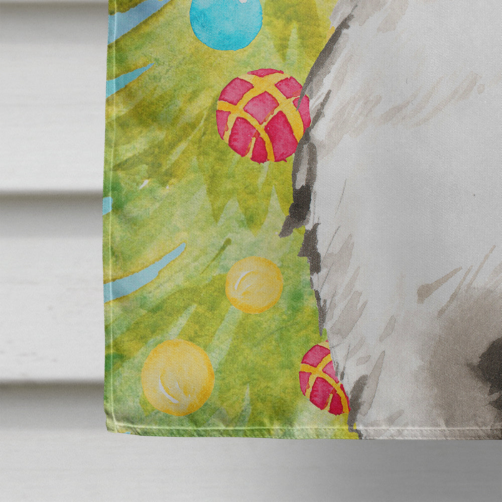 Christmas Tree Bernese Mountain Dog House Flag 28x40 Porch Sleeve Pole Decorative Outside Yard Banner Artwork Wall Hanging, Polyester