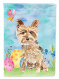 Easter Eggs Yorkie Yorkshire Terrier House Flag 28x40 Porch Sleeve Pole Decorative Outside Yard Banner Artwork Wall Hanging, Polyester