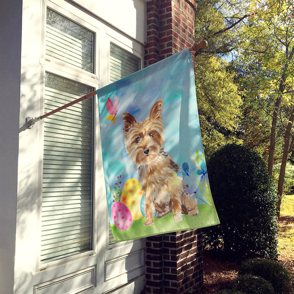 Easter Eggs Yorkie Yorkshire Terrier House Flag 28x40 Porch Sleeve Pole Decorative Outside Yard Banner Artwork Wall Hanging, Polyester