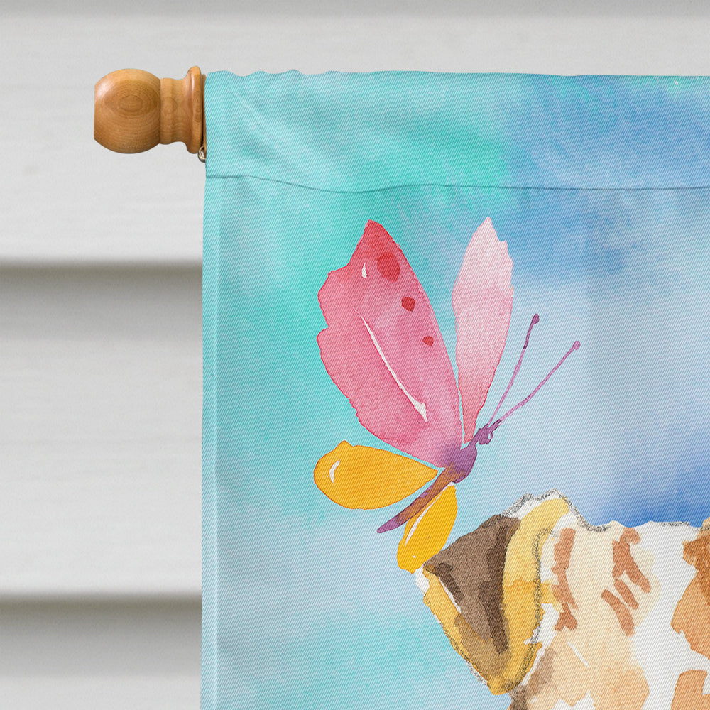 Easter Eggs Fox Terrier House Flag 28x40 Porch Sleeve Pole Decorative Outside Yard Banner Artwork Wall Hanging, Polyester