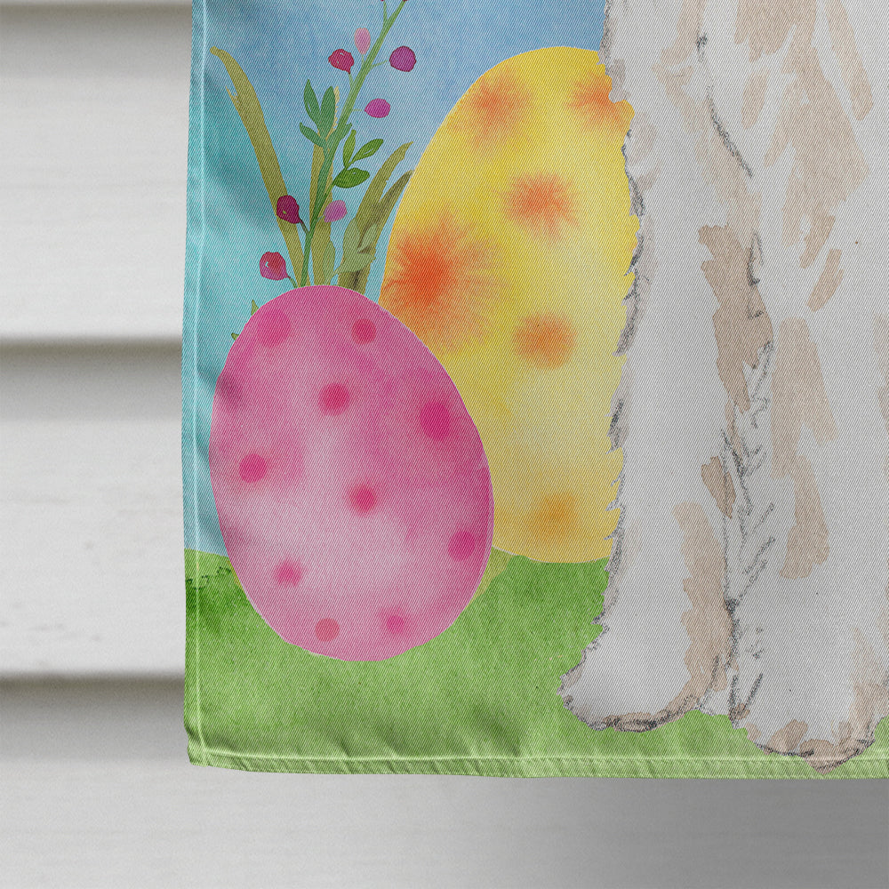 Easter Eggs Fox Terrier House Flag 28x40 Porch Sleeve Pole Decorative Outside Yard Banner Artwork Wall Hanging, Polyester
