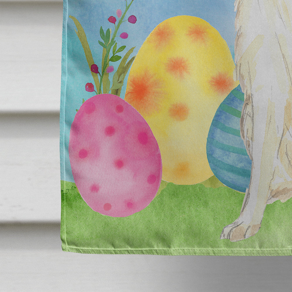 Easter Eggs White Collie House Flag 28x40 Porch Sleeve Pole Decorative Outside Yard Banner Artwork Wall Hanging, Polyester
