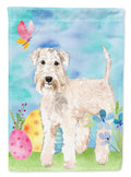Easter Eggs Wheaten Terrier House Flag 28x40 Porch Sleeve Pole Decorative Outside Yard Banner Artwork Wall Hanging, Polyester