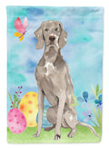 Easter Eggs Weimaraner House Flag 28x40 Porch Sleeve Pole Decorative Outside Yard Banner Artwork Wall Hanging, Polyester