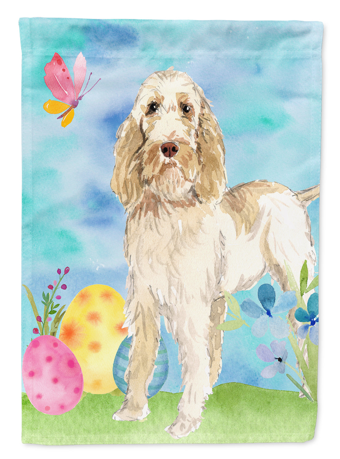 Easter Eggs Spinone Italiano House Flag 28x40 Porch Sleeve Pole Decorative Outside Yard Banner Artwork Wall Hanging, Polyester