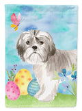 Easter Eggs Shih Tzu Puppy House Flag 28x40 Porch Sleeve Pole Decorative Outside Yard Banner Artwork Wall Hanging, Polyester