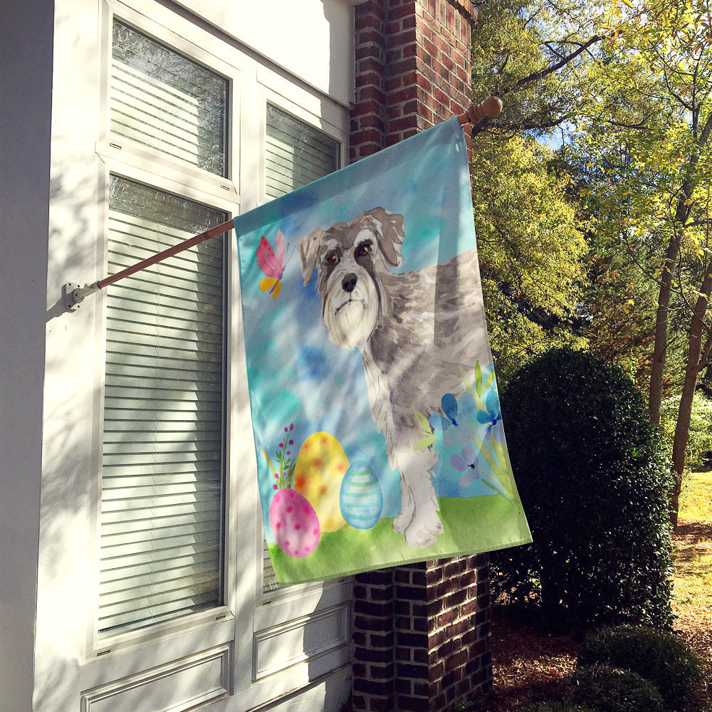 Easter Eggs Schnauzer #1 House Flag 28x40 Porch Sleeve Pole Decorative Outside Yard Banner Artwork Wall Hanging, Polyester
