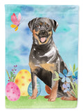 Easter Eggs Rottweiler House Flag 28x40 Porch Sleeve Pole Decorative Outside Yard Banner Artwork Wall Hanging, Polyester