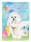 Easter Eggs Maltese House Flag 28x40 Porch Sleeve Pole Decorative Outside Yard Banner Artwork Wall Hanging, Polyester