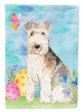 Easter Eggs Lakeland Terrier House Flag 28x40 Porch Sleeve Pole Decorative Outside Yard Banner Artwork Wall Hanging, Polyester