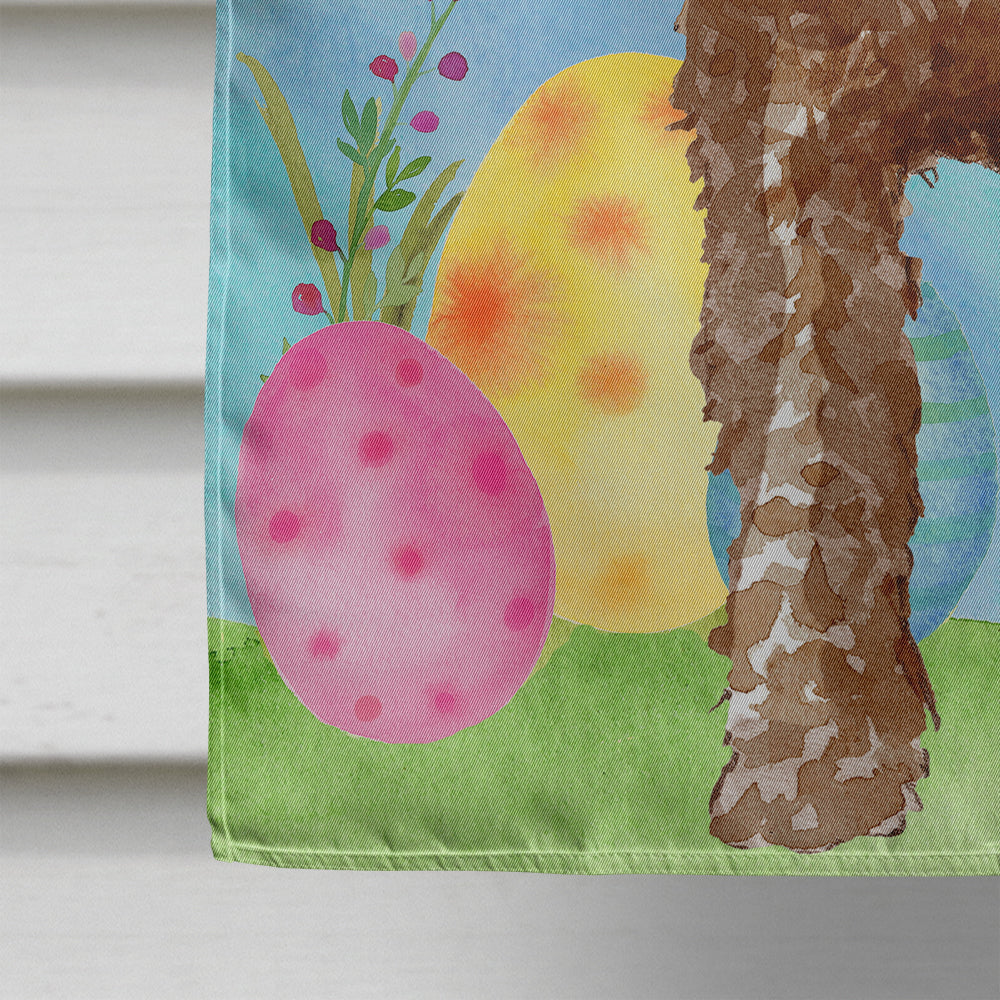 Easter Eggs Labradoodle House Flag 28x40 Porch Sleeve Pole Decorative Outside Yard Banner Artwork Wall Hanging, Polyester