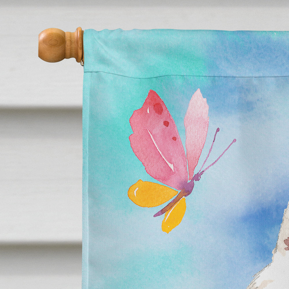 Easter Eggs Japanese Spitz House Flag 28x40 Porch Sleeve Pole Decorative Outside Yard Banner Artwork Wall Hanging, Polyester