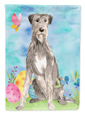 Easter Eggs Irish Wolfhound House Flag 28x40 Porch Sleeve Pole Decorative Outside Yard Banner Artwork Wall Hanging, Polyester