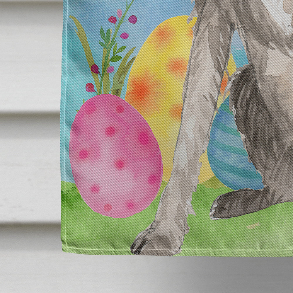 Easter Eggs Irish Wolfhound House Flag 28x40 Porch Sleeve Pole Decorative Outside Yard Banner Artwork Wall Hanging, Polyester