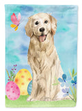 Easter Eggs Golden Retriever House Flag 28x40 Porch Sleeve Pole Decorative Outside Yard Banner Artwork Wall Hanging, Polyester