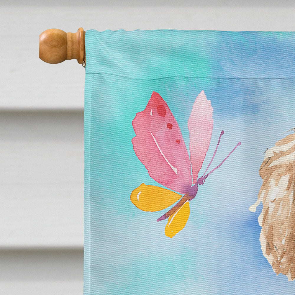 Easter Eggs Goldendoodle House Flag 28x40 Porch Sleeve Pole Decorative Outside Yard Banner Artwork Wall Hanging, Polyester