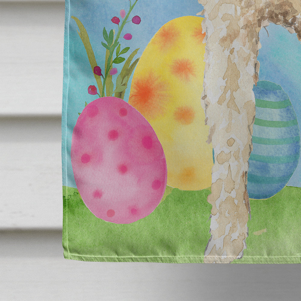 Easter Eggs Goldendoodle House Flag 28x40 Porch Sleeve Pole Decorative Outside Yard Banner Artwork Wall Hanging, Polyester