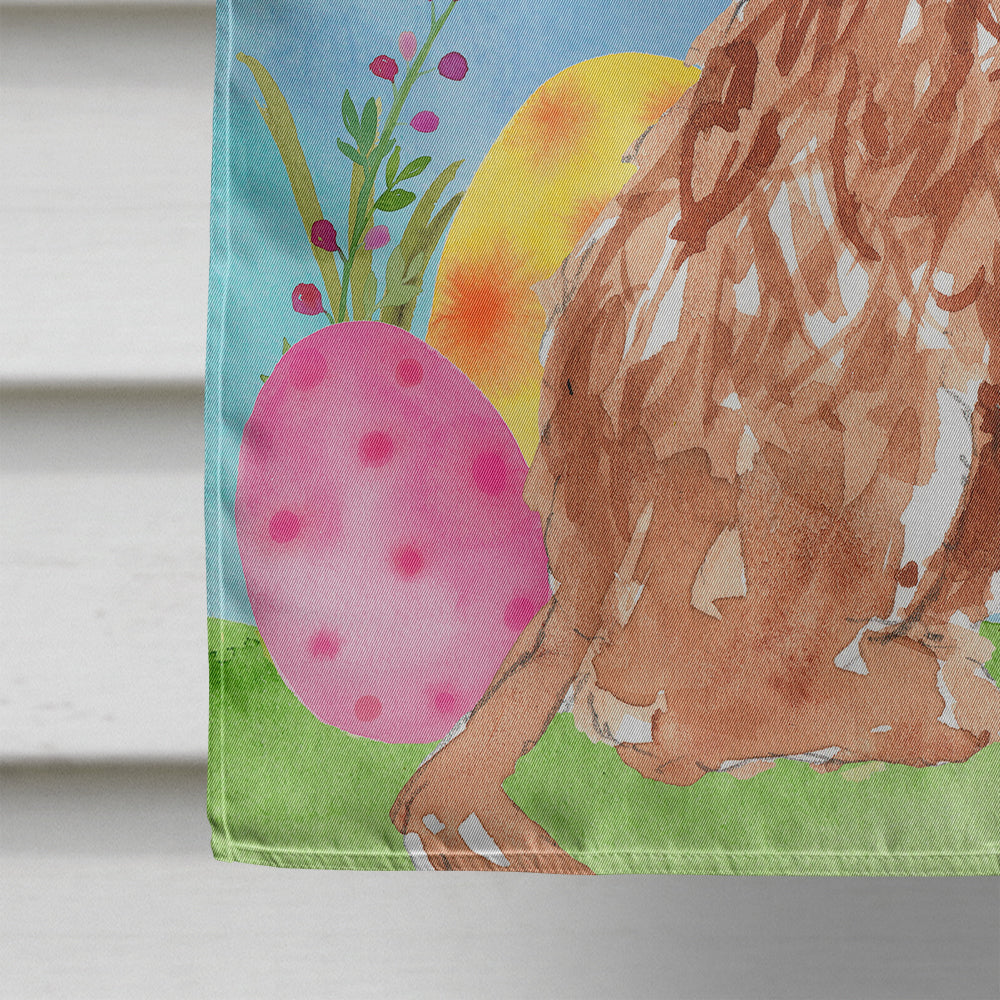 Easter Eggs Cavapoo House Flag 28x40 Porch Sleeve Pole Decorative Outside Yard Banner Artwork Wall Hanging, Polyester
