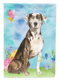 Easter Eggs Catahoula Leopard Dog House Flag 28x40 Porch Sleeve Pole Decorative Outside Yard Banner Artwork Wall Hanging, Polyester