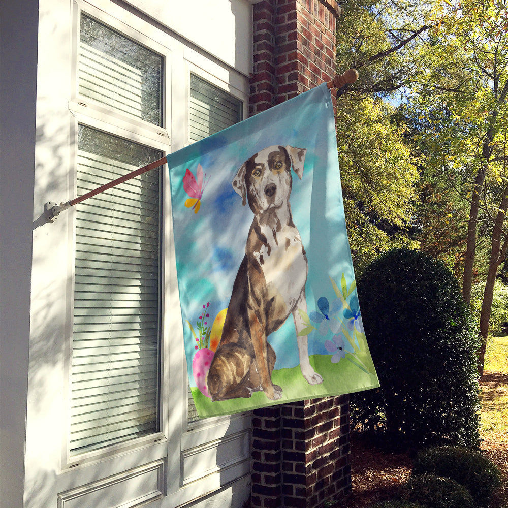 Easter Eggs Catahoula Leopard Dog House Flag 28x40 Porch Sleeve Pole Decorative Outside Yard Banner Artwork Wall Hanging, Polyester