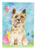 Easter Eggs Cairn Terrier House Flag 28x40 Porch Sleeve Pole Decorative Outside Yard Banner Artwork Wall Hanging, Polyester
