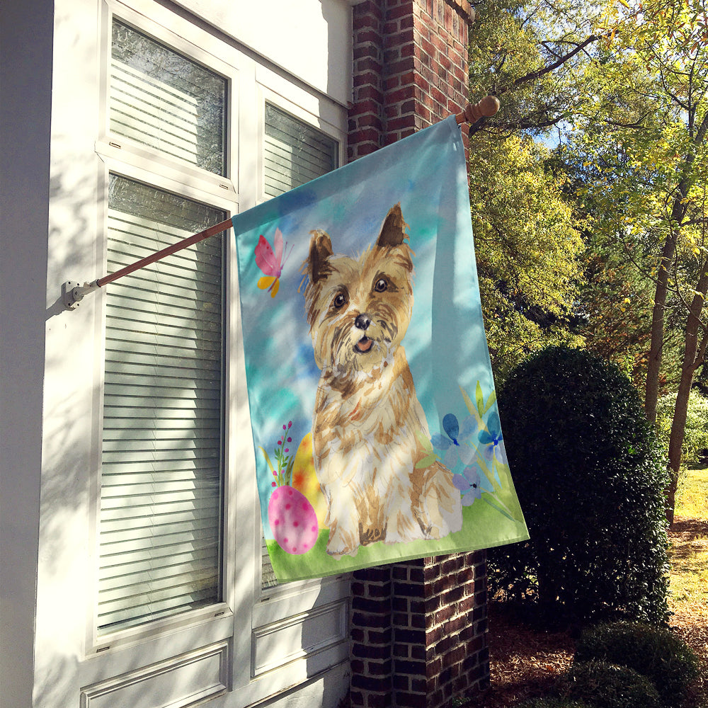 Easter Eggs Cairn Terrier House Flag 28x40 Porch Sleeve Pole Decorative Outside Yard Banner Artwork Wall Hanging, Polyester
