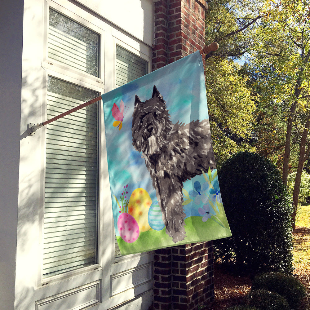 Easter Eggs Bouvier des Flandres House Flag 28x40 Porch Sleeve Pole Decorative Outside Yard Banner Artwork Wall Hanging, Polyester