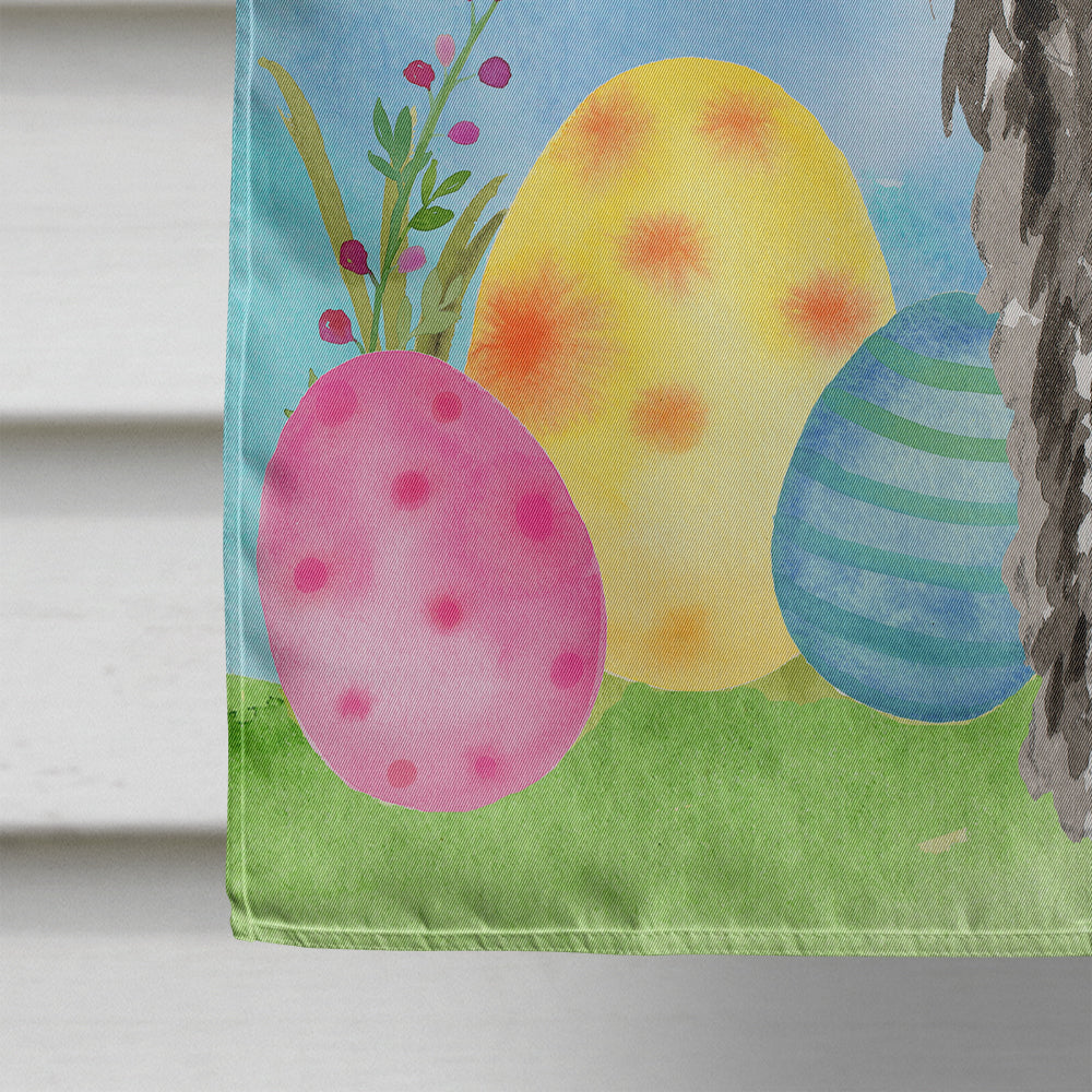 Easter Eggs Bouvier des Flandres House Flag 28x40 Porch Sleeve Pole Decorative Outside Yard Banner Artwork Wall Hanging, Polyester
