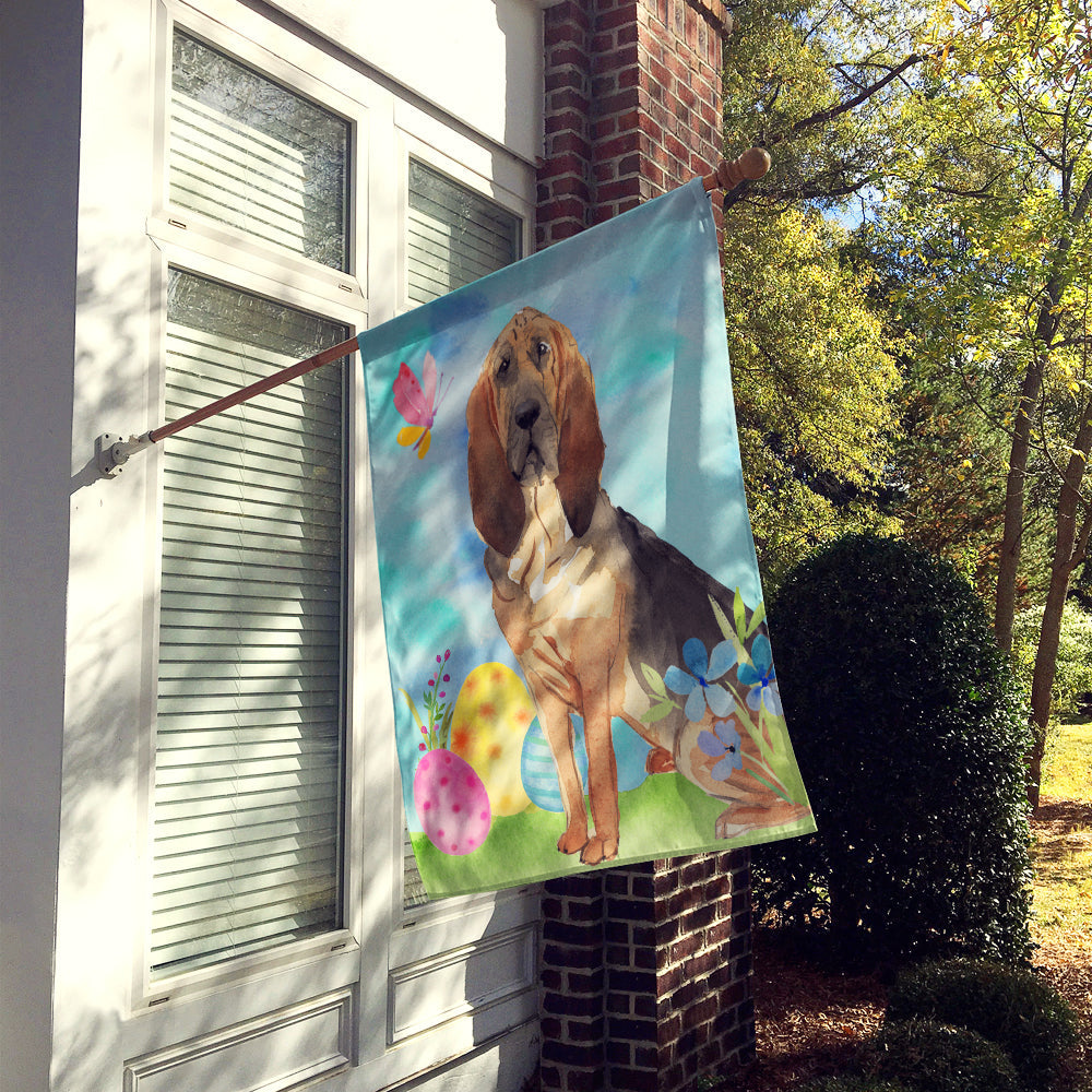 Easter Eggs Bloodhound House Flag 28x40 Porch Sleeve Pole Decorative Outside Yard Banner Artwork Wall Hanging, Polyester
