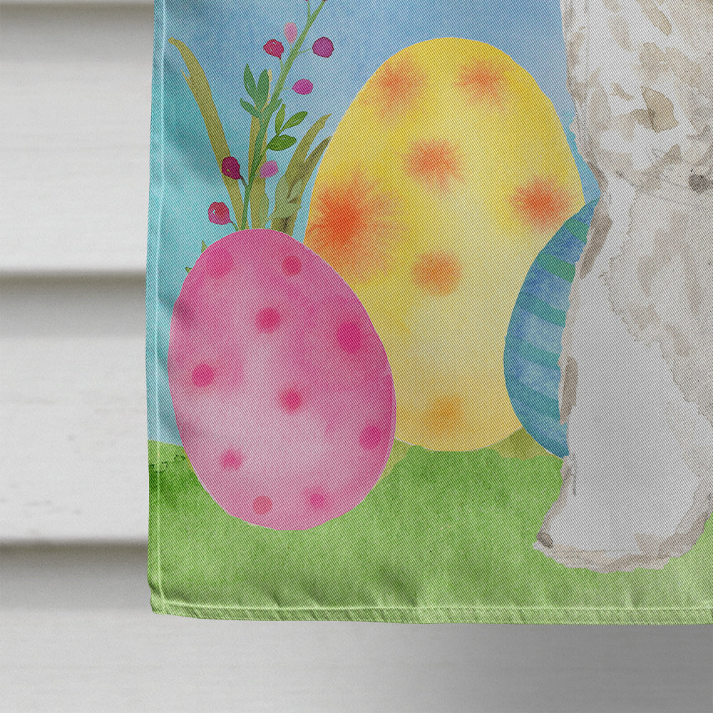 Easter Eggs Bichon Frise House Flag 28x40 Porch Sleeve Pole Decorative Outside Yard Banner Artwork Wall Hanging, Polyester