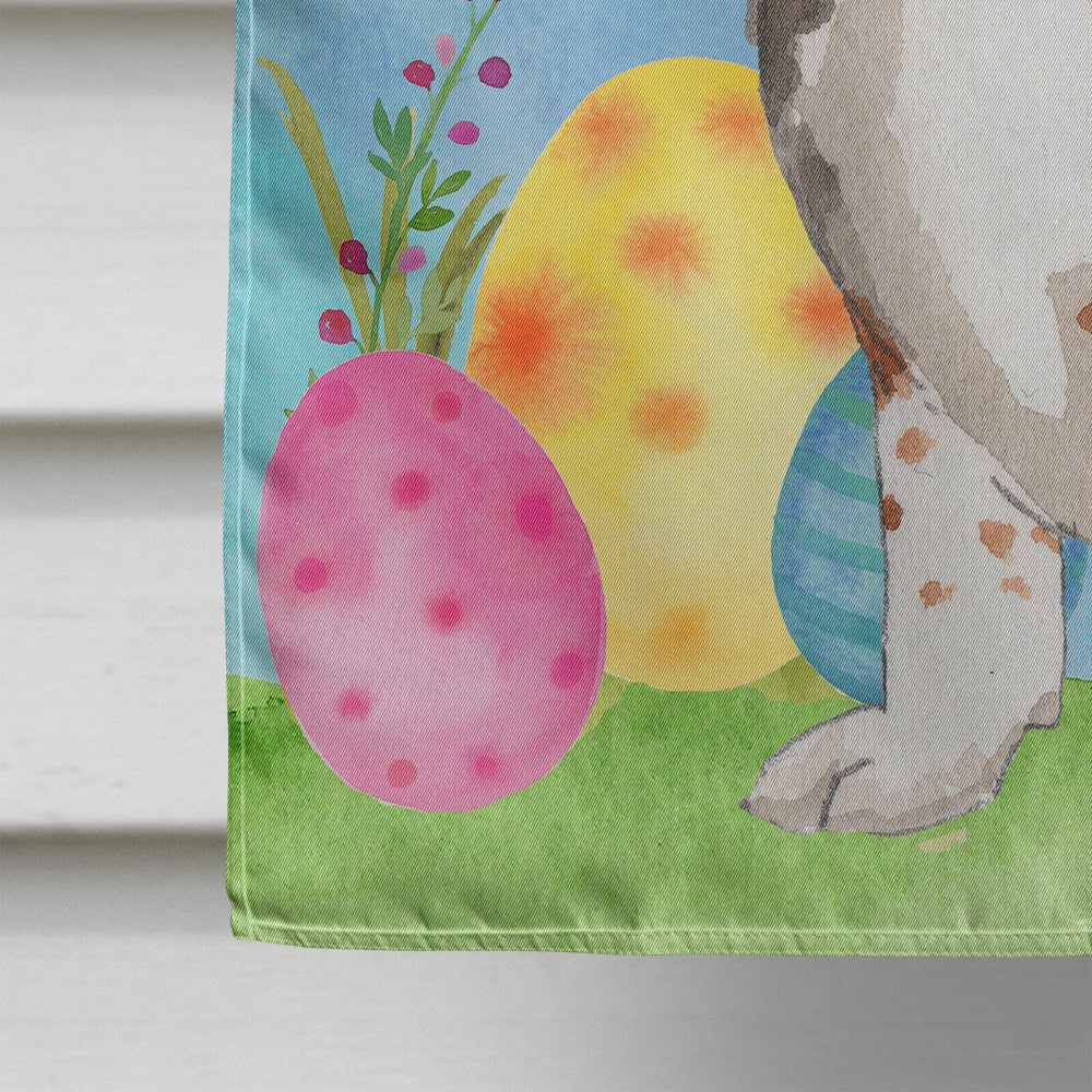 Easter Eggs Basset Hound House Flag 28x40 Porch Sleeve Pole Decorative Outside Yard Banner Artwork Wall Hanging, Polyester