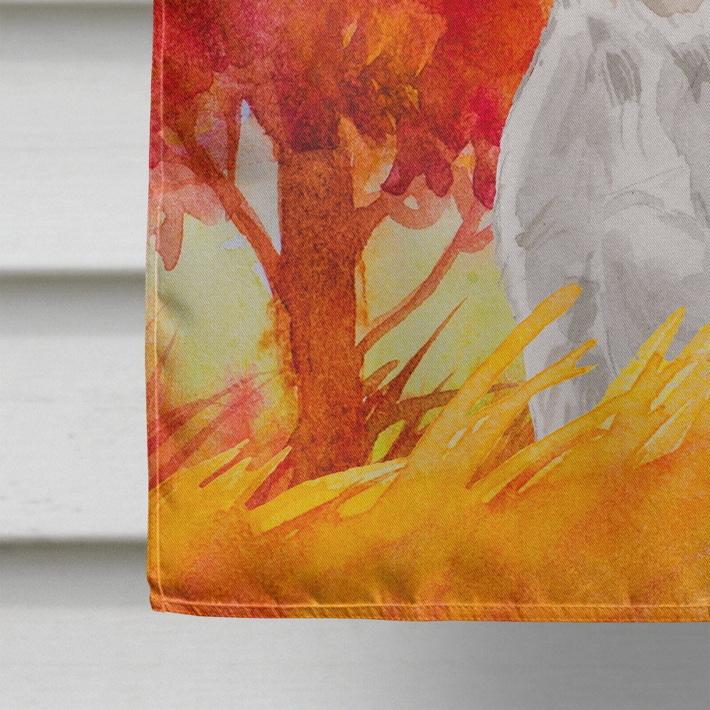 Jack Russell Terrier Fall House Flag 28x40 Porch Sleeve Pole Decorative Outside Yard Banner Artwork Wall Hanging, Polyester