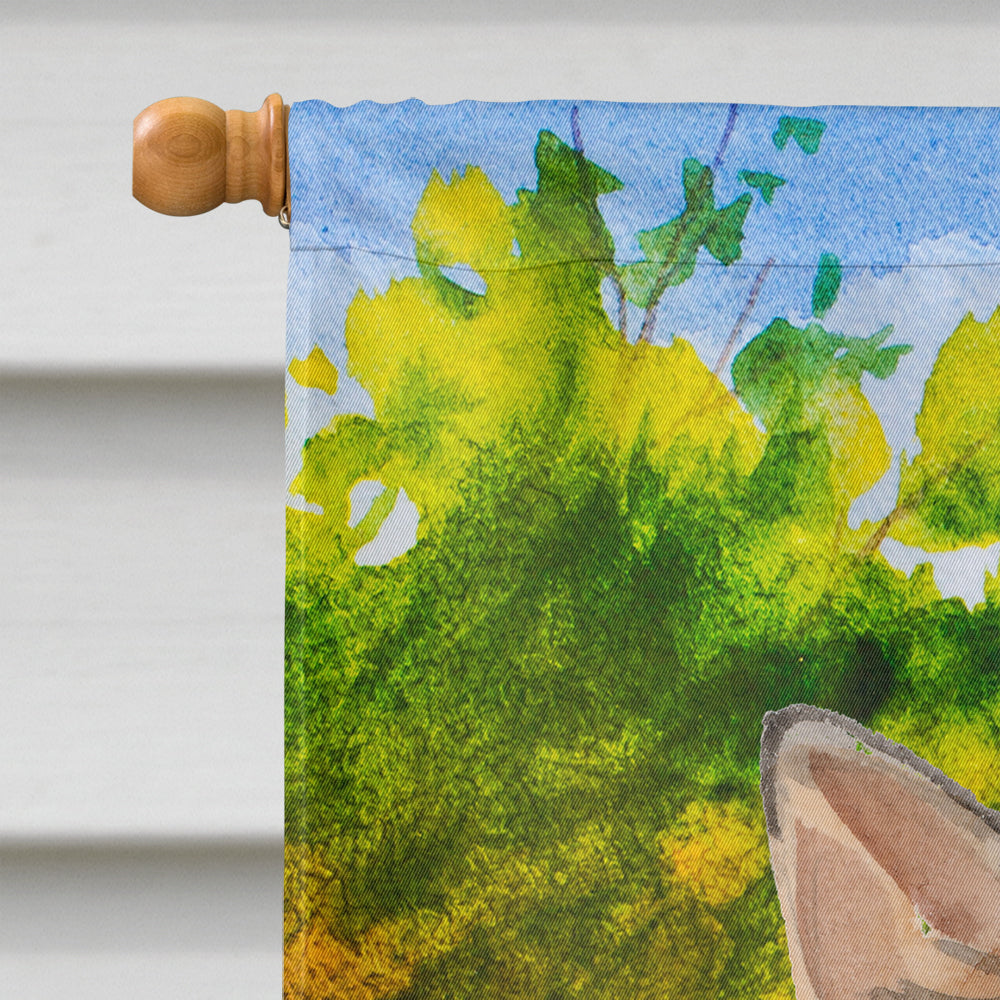 Fall Norwich Terrier House Flag 28x40 Porch Sleeve Pole Decorative Outside Yard Banner Artwork Wall Hanging, Polyester