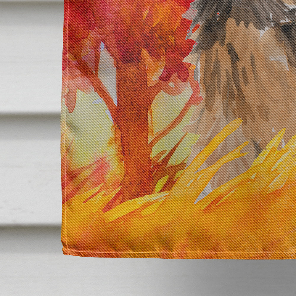 Fall Norwich Terrier House Flag 28x40 Porch Sleeve Pole Decorative Outside Yard Banner Artwork Wall Hanging, Polyester