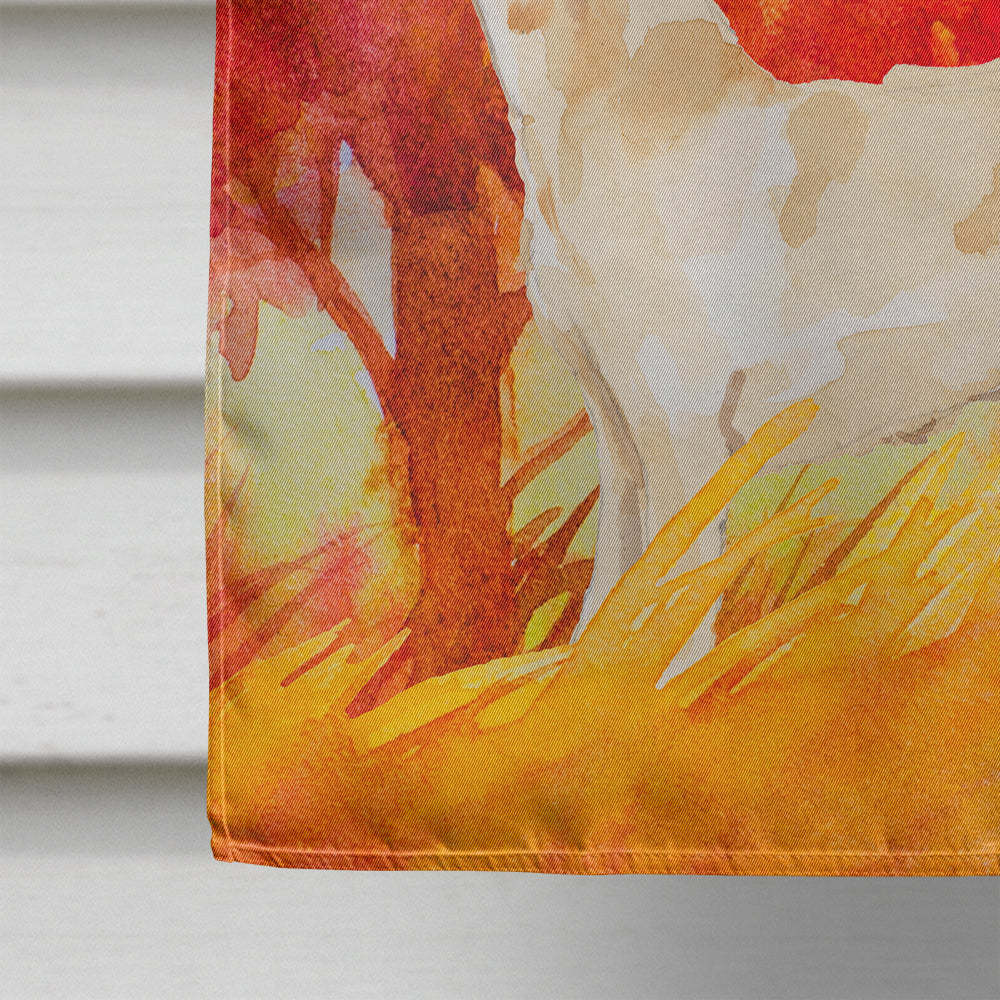 Fall Yellow Labrador Retriever House Flag 28x40 Porch Sleeve Pole Decorative Outside Yard Banner Artwork Wall Hanging, Polyester