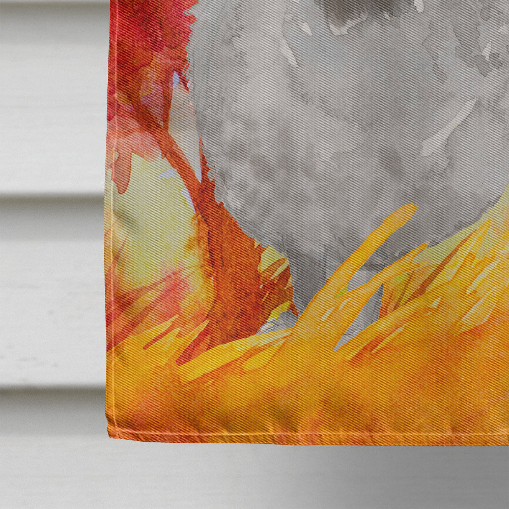 Fall Silver Poodle House Flag 28x40 Porch Sleeve Pole Decorative Outside Yard Banner Artwork Wall Hanging, Polyester