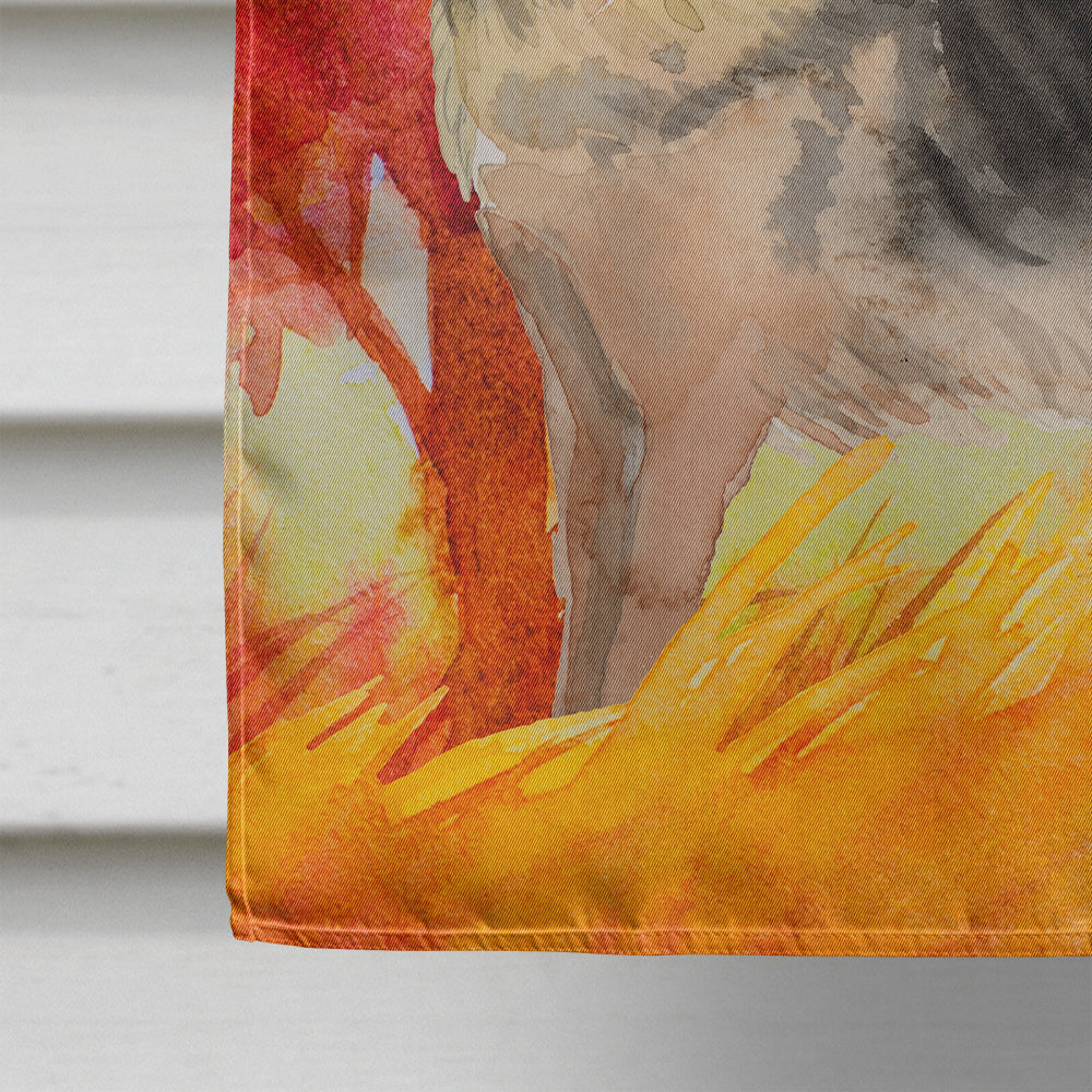 Fall German Shepherd House Flag 28x40 Porch Sleeve Pole Decorative Outside Yard Banner Artwork Wall Hanging, Polyester