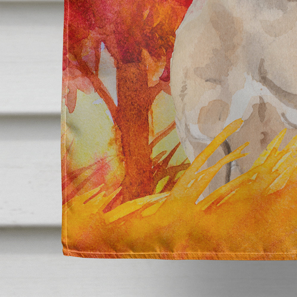 Fall Fawn French Bulldog House Flag 28x40 Porch Sleeve Pole Decorative Outside Yard Banner Artwork Wall Hanging, Polyester