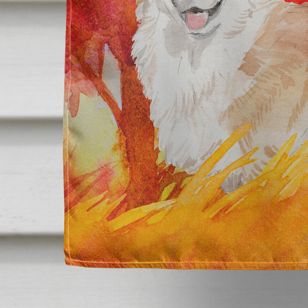 Fall Corgi House Flag 28x40 Porch Sleeve Pole Decorative Outside Yard Banner Artwork Wall Hanging, Polyester