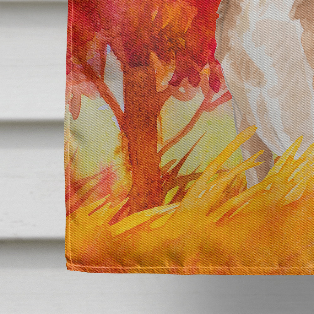 Fall Chihuahua House Flag 28x40 Porch Sleeve Pole Decorative Outside Yard Banner Artwork Wall Hanging, Polyester