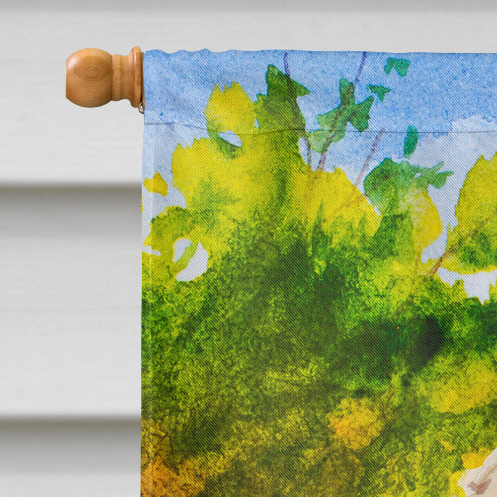 Fall Goldendoodle House Flag 28x40 Porch Sleeve Pole Decorative Outside Yard Banner Artwork Wall Hanging, Polyester