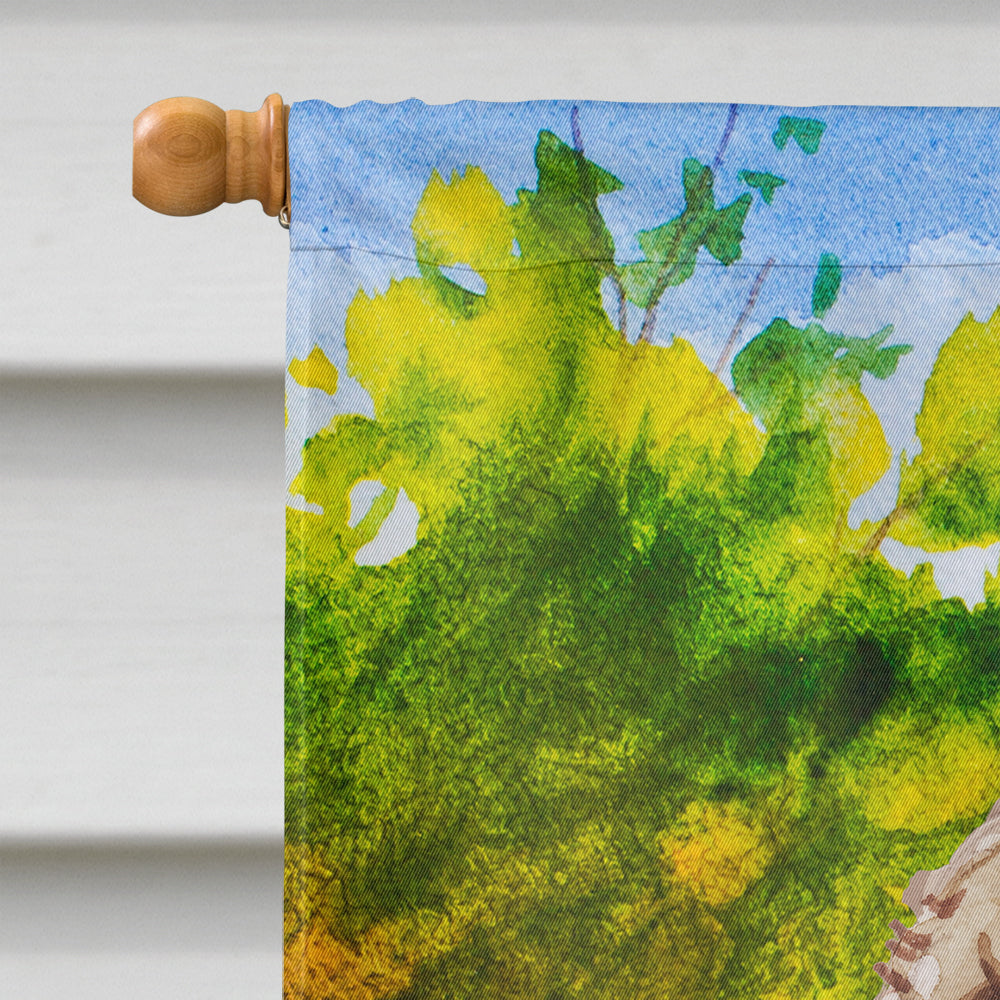 Fall Chocolate Labradoodle House Flag 28x40 Porch Sleeve Pole Decorative Outside Yard Banner Artwork Wall Hanging, Polyester
