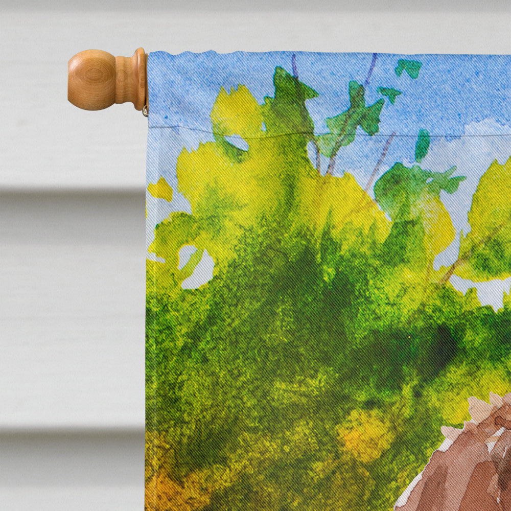 Fall Brittany Spaniel House Flag 28x40 Porch Sleeve Pole Decorative Outside Yard Banner Artwork Wall Hanging, Polyester