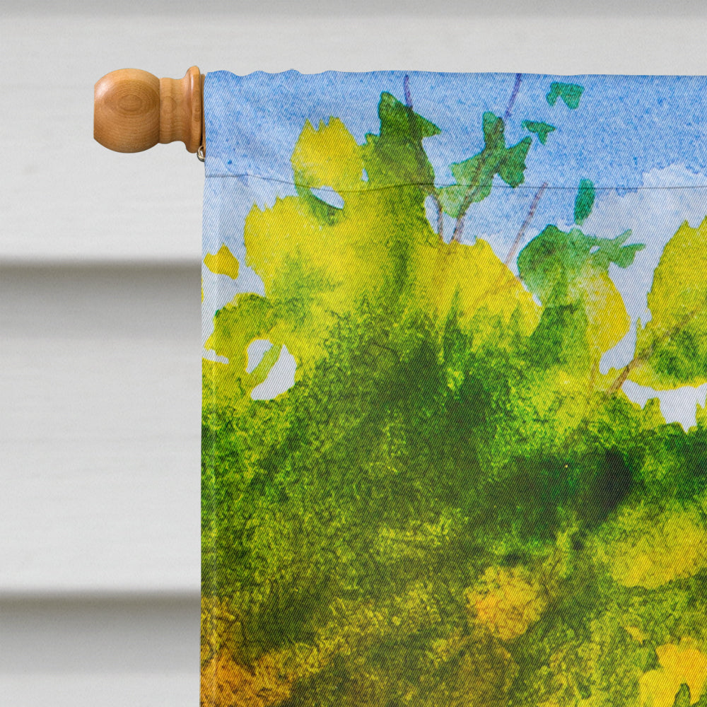Fall Border Collie House Flag 28x40 Porch Sleeve Pole Decorative Outside Yard Banner Artwork Wall Hanging, Polyester