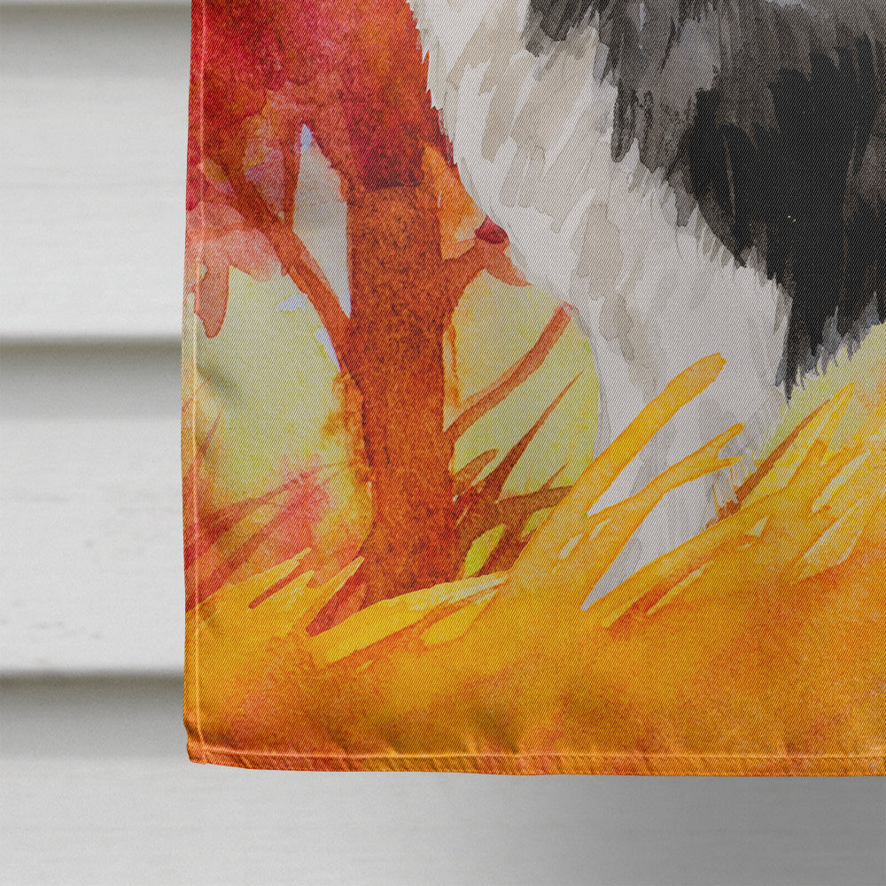 Fall Border Collie House Flag 28x40 Porch Sleeve Pole Decorative Outside Yard Banner Artwork Wall Hanging, Polyester