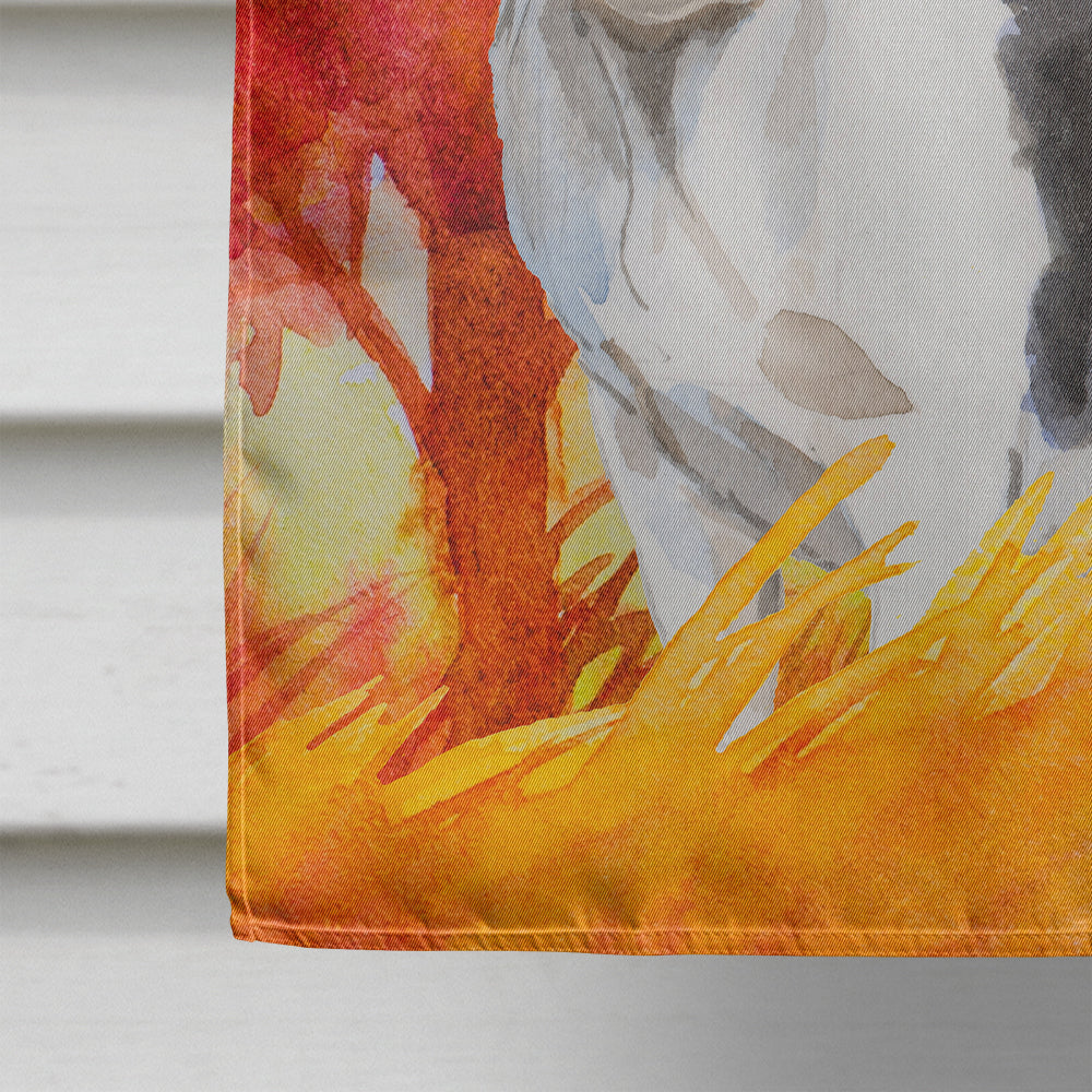 Fall French Bulldog House Flag 28x40 Porch Sleeve Pole Decorative Outside Yard Banner Artwork Wall Hanging, Polyester